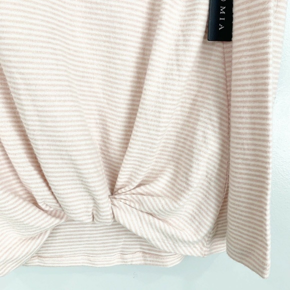 MAX & MIA Striped Twist Pullover Sweater Blush NWT - Picture 2 of 4